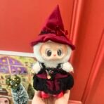 Labubu Halloween Outfit | Witch Style Costume with Red Hat & Black Dress