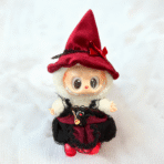 Labubu Halloween Outfit | Witch Style Costume with Red Hat & Black Dress - Image 5