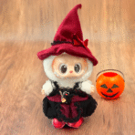 Labubu Halloween Outfit | Witch Style Costume with Red Hat & Black Dress - Image 6