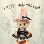 Labubu Halloween Outfit | Pink Witch Costume with Pumpkin Hat and Bow Dress - Image 5