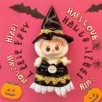 Halloween Edition Labubu Clothes | Cute Pink Witch Hat & Black Ribbon Dress - Image 4